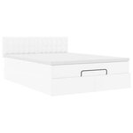 vidaXL Lit ottoman avec matelas & LED blanc pur 140x190cm similicuir