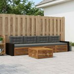 vidaXL Ensemble de canapés d'extérieur 5 Pièces Naturel et Anthracite