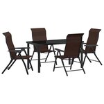 vidaXL Ensemble de salle à manger pour jardin 5 Pièces Marron Poly rotin