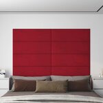 vidaXL Panneaux muraux 12 Pièces Rouge bordeaux 90x30 cm Velours 3 24 m²