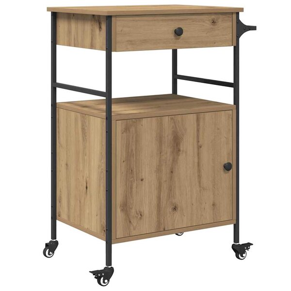 vidaXL Chariot de cuisine en chêne artisanal 56x43x89 5 cm