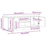 vidaXL Meuble TV chêne artisanal 102x30x37 5 cm bois d'ingénierie