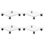 vidaXL Supports roulants à plantes 4 Pièces 35x35 cm Carré Verre trempé