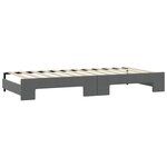 vidaXL Lit de jour avec gigogne et tiroirs gris foncé 90x200 cm tissu