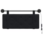 vidaXL Tête de lit suspendue Avec lumière LED Noir Velours