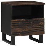 vidaXL Cabinet de chevet avec tiroir 2 Pièces Noyer 40 x 33 x 46 cm
