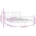 vidaXL Cadre de lit métal sans matelas avec pied de lit noir 120x200cm