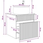 vidaXL Meuble de lavabo mural Gris béton 49 x 44 5 x 66 cm