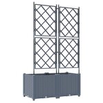 vidaXL Jardinier avec treillis 2 Pièces Gris clair 80x40x143 cm