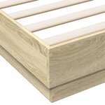 vidaXL Cadre de lit avec LED sans matelas chêne sonoma 140x190 cm