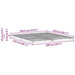 vidaXL Cadre de lit surélevé Marron cire 200 x 210 cm