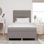 vidaXL Lit à ressort LED avec matelas Taupe 120 x 190 cm tissu