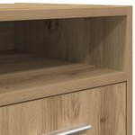 vidaXL Armoire avec roues chêne artisanal 33x38x60cm bois d'ingénierie