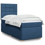 vidaXL Sommier à lattes de lit avec matelas Bleu 80x200 cm Tissu