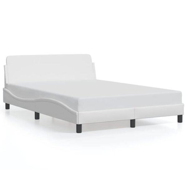 vidaXL Cadre de lit Dover blanc 140x190 cm similicuir