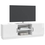 vidaXL Meuble TV Blanc brillant 150 x 31 x 47 cm Bois d'ingénierie