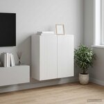 vidaXL Armoire Murale 59 x 31 x 60 cm Bois d'ingénierie Blanc brillant