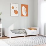 vidaXL Cadre de lit sans matelas blanc 75x190 cm bois de pin massif