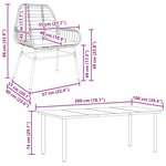 vidaXL Ensemble à manger jardin coussins 7Pièces marron poly rotin verre