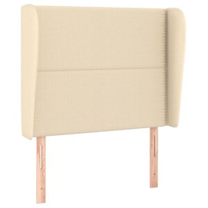 vidaXL Tête de lit avec oreilles Crème 83x23x118/128 cm Tissu