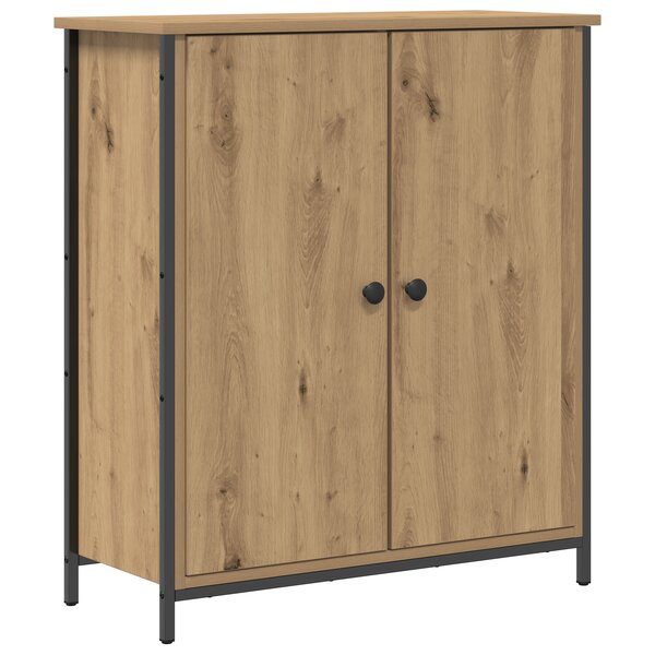 vidaXL Buffet en chêne artisanal 70x30x80 cm en bois d'ingénierie et acier