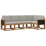 vidaXL Ensemble de canapés d'extérieur 5 pc Naturel et gris clair