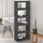 vidaXL Bibliothèque/Séparateur de pièce Gris 60x30x167 5 cm Pin massif