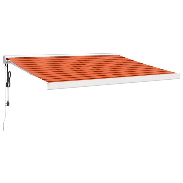 vidaXL Auvent rétractable orange et marron 3 5x2 5m tissu et aluminium