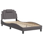 vidaXL Cadre de lit Viana sans matelas gris 90x200 cm similicuir