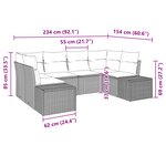 vidaXL Ensemble de canapé de jardin de 6 pièces avec coussins Noir Poly Rattan