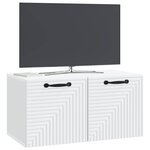 vidaXL Meuble TV mural Blanc 59 5 x 31 x 30 cm Bois d'ingénierie