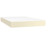 vidaXL Sommier à lattes de lit avec matelas Crème 120x200cm Similicuir