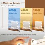 Miroir maquillage hollywood-18 ampoules led tactile grossissement 3x éclairage blanc froid/chaud/neutre 20_0006305