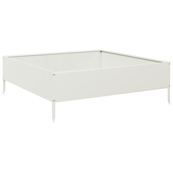 vidaXL Lit surélevé de jardin blanc 100x100x33 5 cm acier