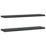 vidaXL Étagères murales 2 Pièces 100x23 5x3 cm noir acier inoxydable