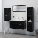 vidaXL Armoire de salle de bain Noir 30x30x80 cm Aggloméré