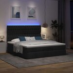 VidaXL Cadre de lit ottoman avec matelas noir 160x200 cm tissu