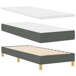 vidaXL Lit à ressorts avec matelas Gris foncé 80 x 200 cm tissu