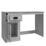 vidaXL Bureau avec tiroir gris béton 115x50x75 cm bois d'ingénierie