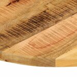 vidaXL Dessus de table Ø 70x3 8 cm rond bois massif de manguier brut