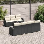 vidaXL Ensemble de canapé de jardin Noir 55 x 55 x 37 cm polyrotin