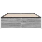 vidaXL Cadre de lit sonoma gris 120x190 cm bois d'ingénierie et métal
