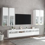 vidaXL Ensemble de meubles TV muraux 7 Pièces avec lumières LED blanc