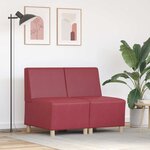 vidaXL Unité de Sofa Modulaire Sans Accoudoirs 2 Pièces Rouge bordeaux