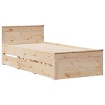 vidaXL Cadre de lit sans matelas avec tête de lit 90x190 cm pin massif