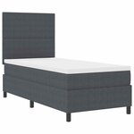 vidaXL Lit à ressort LED Gris foncé et blanc 90 x 190 cm
