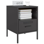 vidaXL Table de chevet noir 36x39x50 5 cm acier laminé à froid