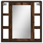 vidaXL Armoire à miroir de salle de bain chêne fumé bois d’ingénierie