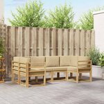 vidaXL Ensemble de canapés d'extérieur 6 pc Blanc et Beige