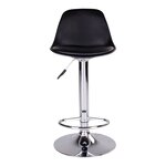 2 chaises de bar noires avec pieds chromés